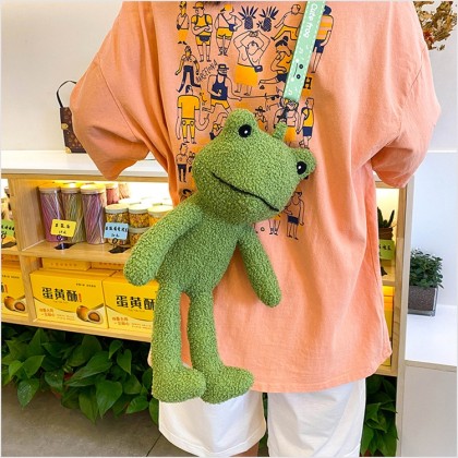 Funny Long Leg Frog Doll Plush Soft Cartoon Animal Cross-Body Bag