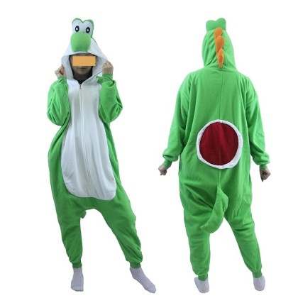  Adults Zip-up Mario Yoshi Onesie Kigurumi Cartoon Super Mario Costumes