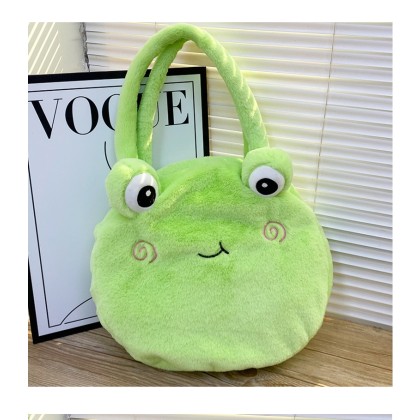 Light Green Frog Creative Trend Cute Cartoon Plush Doll Handbag
