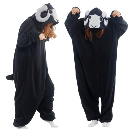 Black Sheep Kigurumi Onesie Pajamas Cartoon Animal Costume For Adult