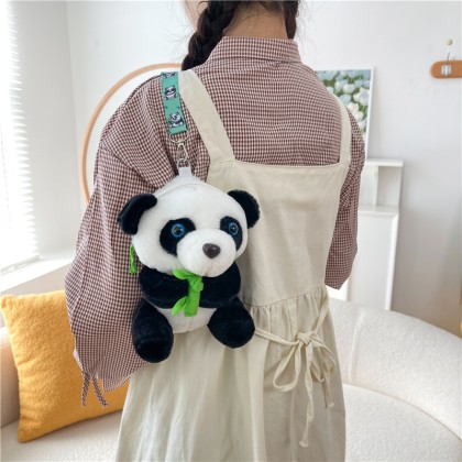 Bamboo Panda Cute Cartoon Plush Doll Sweet Shoulder Bag