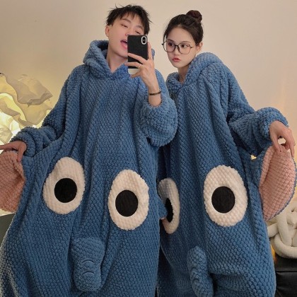 Couple Matching Elephant Onesie Kigurumi Cartoon Thick Animal Pajamas Costumes