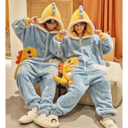 Cute  Baby Dinosaur Onesie Christmas Kigurumi Matching Pajamas For Couples 