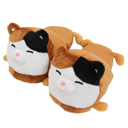 Cute Cat Plush Stuffed Indoor Leisure Couple Slippers
