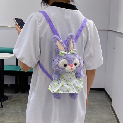 Cartoon Bow Dress Plush Stuffed Animal Backpack For Kids and Teens