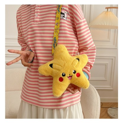 Japanese Style Girls Cartoon Pikachu Plush Doll Star Small Shoulder Bag