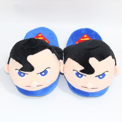 Comic Superman Plush Stuffed Indoor Slippers For Men & Women