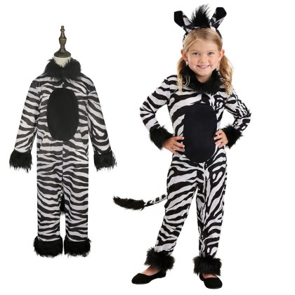 Zebra  Pajama  Animal  Kigurumi Halloween Cosplay Onesie Costumes For Kids