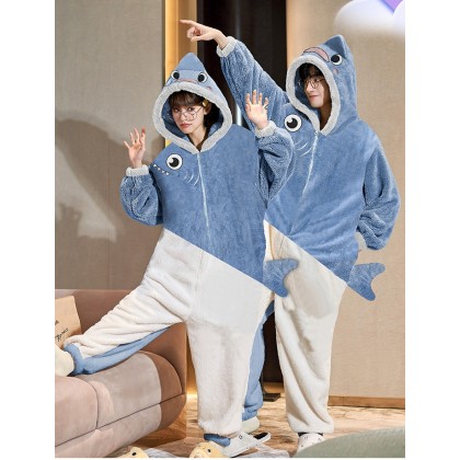 Lovely Shark Onesie Kigurumi Christmas Matching Pajamas For Couples Sleepwear