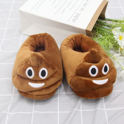 All-inclusive Funny Poop Plush Stuffed Indoor Leisure Slippers Shoes For Adult