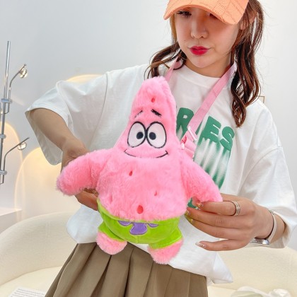 Lovely Pink Patrick Star Cute Cartoon Plush Shoulder Bag