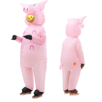 Adult Inflatable Pink Pig Costume Blow Up Halloween Costumes