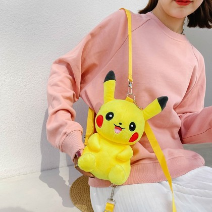 Pokemon Pikachu Plush Stuffed Cartoon Backpack For Teens Boys and Girls