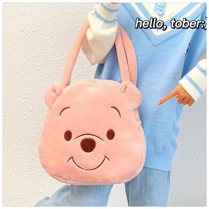 Funny Cartoon Pooh Bear Cute Plush Handbag 