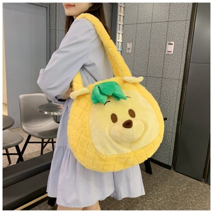 Pineapple Wnnie Pooh Bear Cute Cartoon Animal Plush Shoulder Bag