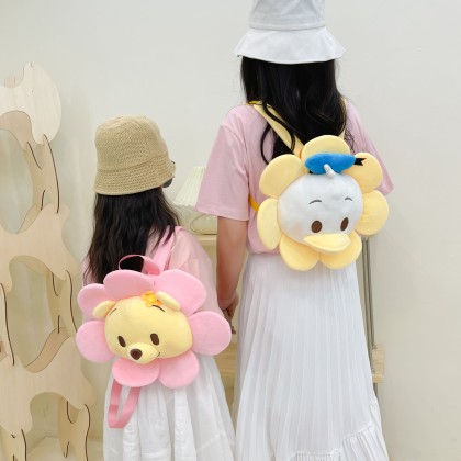 Girly Large Capacity Doll Flower Bear Plush Parent-child Backpack
