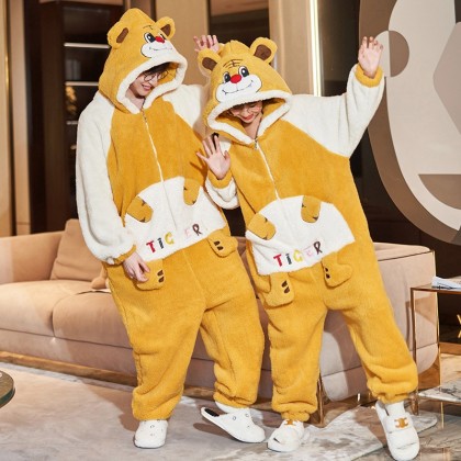 Cute Tiger Onesie Kigurumi Matching Pajamas For Couples Christmas Sleepwear