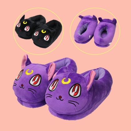 Sailor Moon Luna Cat Indoor Plush Stuffed Leisure Slippers Shoes