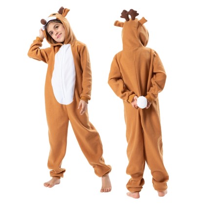 Kids Christmas Deer Onesie Pajamas Christmas Elk Kigurumi