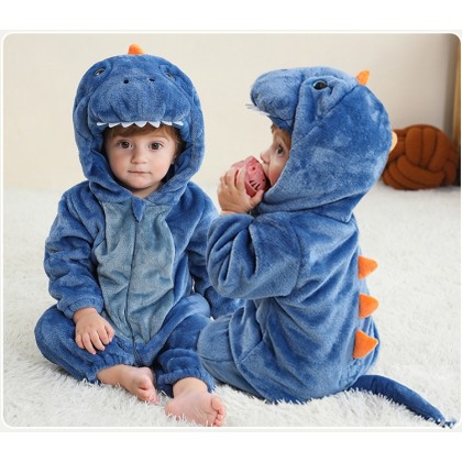 Blue Dinosaur Baby Halloween Costume Onesie Romper Animal Outfit