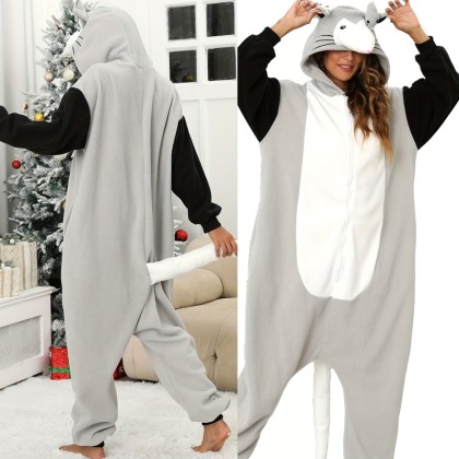 Opossum Onesie Kigurumi Animal Pajama For Adults Halloween Costume