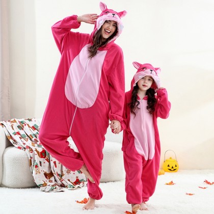 Halloween Cartoon Parent-Child Rose Red Fox Onesie Kigurumi Pajamas