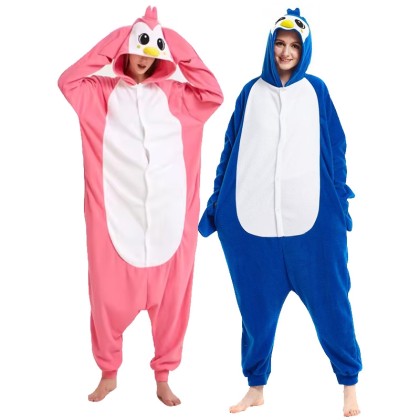 Penguin Kigurumi Onesie Pajamas For Halloween Adult Couples Costumes