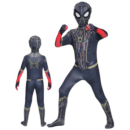 Spider-Man No Way Home Black Parent-child Jumpsuit For Halloween Family Costumes