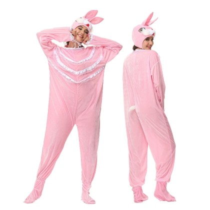 Pink Rabbit Onesies Kigurumi For Adults Halloween Animal Costumes