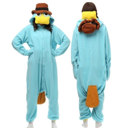 Blue Pokemon Platypus Onesies Kigurumi For Adults Halloween Costumes 