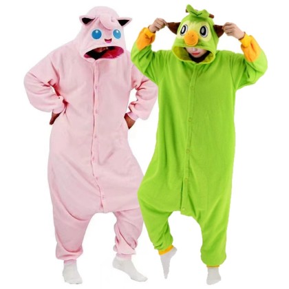 Pokemon Jigglypuff Grookey Onesie Kigurumi For Adults Halloween Couples Costumes