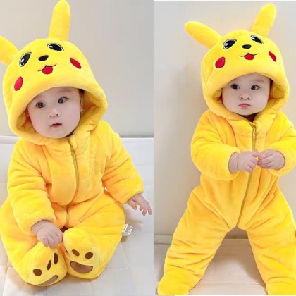 Pokemon Pikachu Baby Romper Thick Infants Onesie For Toddlers Hallowee Costumes