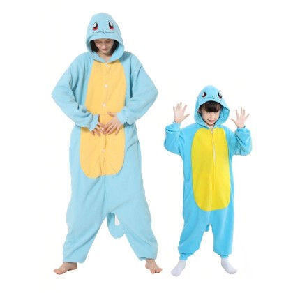 Pokemon Squirtle Onesie Cartoon Kigurumi Pajamas For Adults & Kids Halloween Costumes