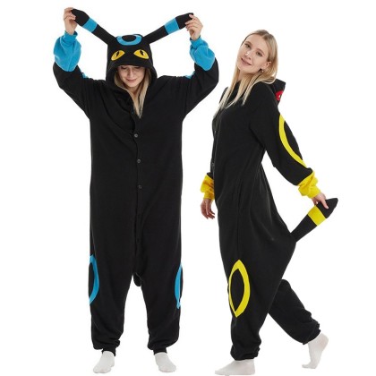 Pokemon Umbreon Onesie Kigurumi Pajamas For Adult Halloween Couples Costumes