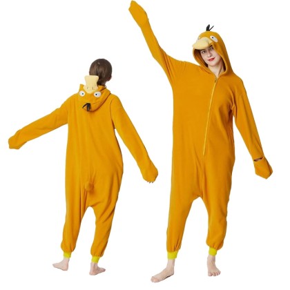 Pokemon Psyduck Onesie Kigurumi For Halloween Adults Costumes Zip Up