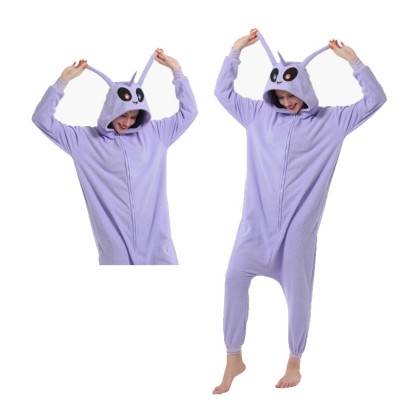 Halloween Cartoon Light Purle Alien Onesie Kigurumi Pajama Costume For Adult