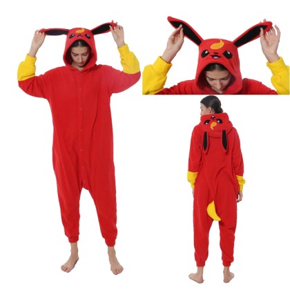 Pokemon Red Kigurumi Onesie Pajamas Halloween Costume For Adult