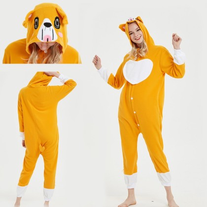 Yellow Dog Onesie Kigurumi Pajama Cartoon Animal Costume For Adult