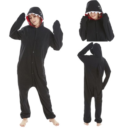 Black Shark Kigurumi Onesie Animal Pajama Costume For Women and Men