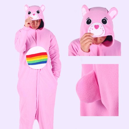 Rainbow Care Bear Kigurumi Onesie Pajamas Animal Costume For Adult