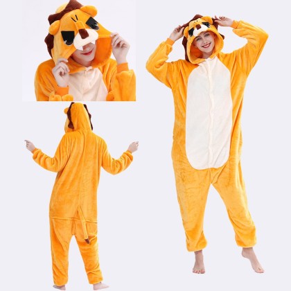 Lion Kigurumi Onesie Cartoon Animal Pajamas Costume For Women & Men