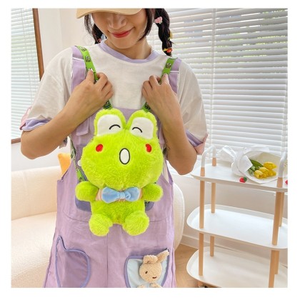 Lovely Wow Frog Plush Stuffed Cartoon Backpack For Teens Boys and Girls
