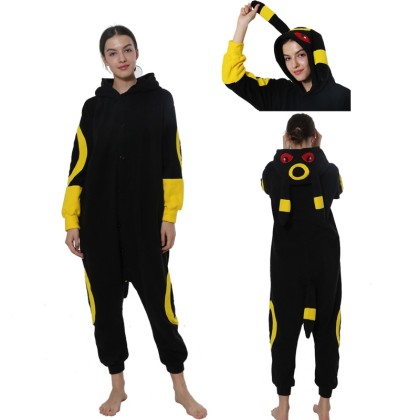 New Style Yellow Umbreon Onesie Pajamas Animal Costume For Adult