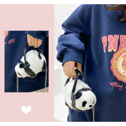 China Style Fashion Cool Panda Mini Plush Cross-Body Bag