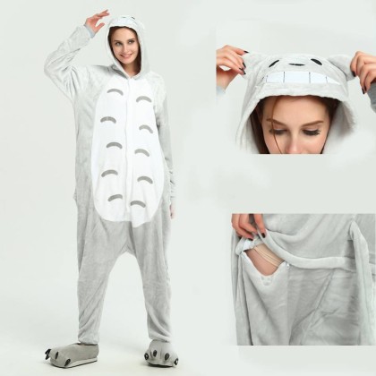 Totoro Onesie Pajama Halloween Costume for Adults