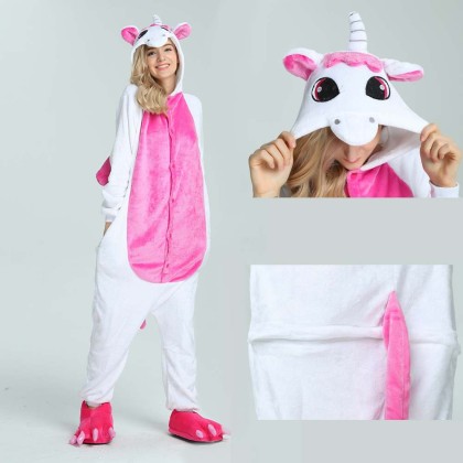 Kigurumi Pink Unicorn Onesies Animal Pajamas For Adults