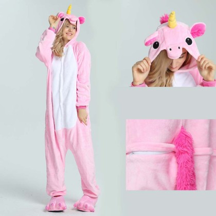 Kigurumi Pink Pegasus Onesies Animal Pajamas For Adults