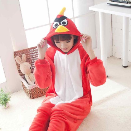 Red Angry Birds Pajamas Animal Onesies Costume Kigurumi