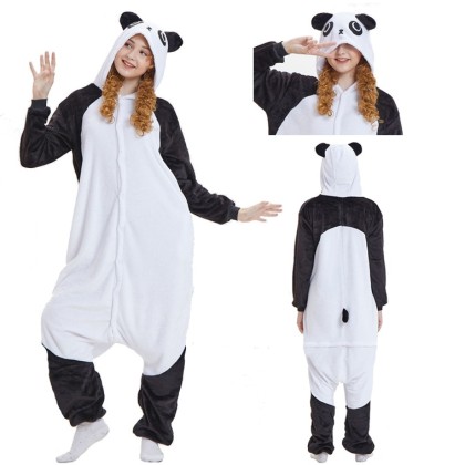 Tutina Unisex LissKiss Punk Panda - Bianco, Taglia Unica (32-44), Per Feste E Outfit Divertenti