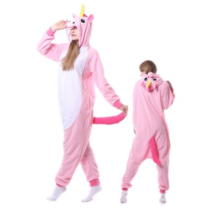 Pink Unicorn Onesie Pajama Adults Animal Costumes